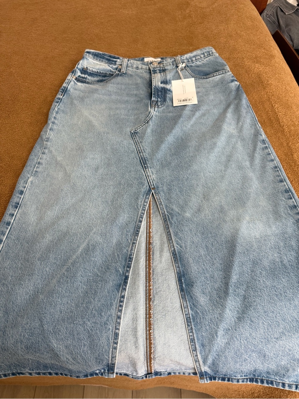 Frame Denim Light Blue cotton Denim Skirt-Jeans with Front Vent Sz 30 NWT